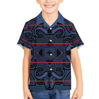 Lesotho Seanamarena - Motlatsi Family Matching Tank Maxi Dress and Hawaiian Shirt Basotho Traditional Blanket Style - Blue - Wonder Print Shop