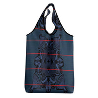 Lesotho Seanamarena - Motlatsi Grocery Bag Basotho Traditional Blanket Style - Blue - Wonder Print Shop
