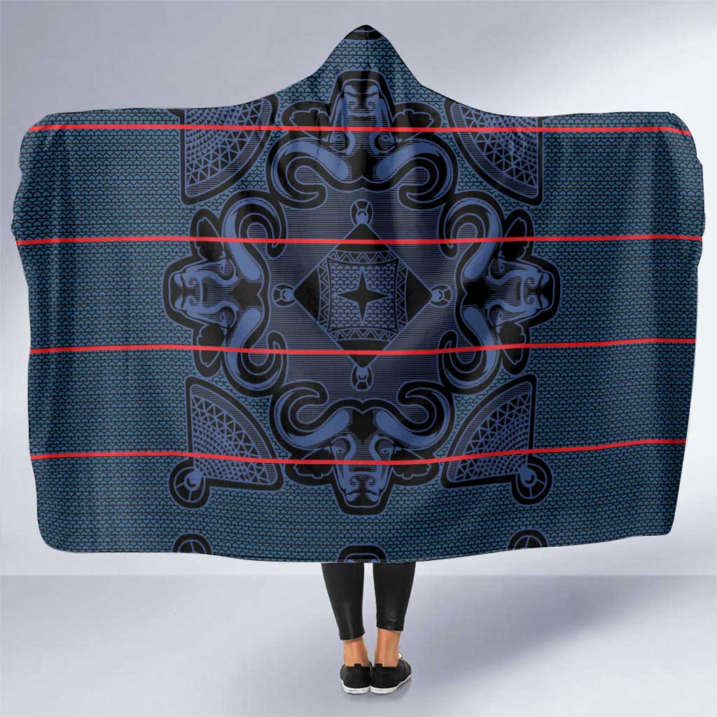 Lesotho Seanamarena - Motlatsi Hooded Blanket Basotho Traditional Blanket Style - Blue - Wonder Print Shop