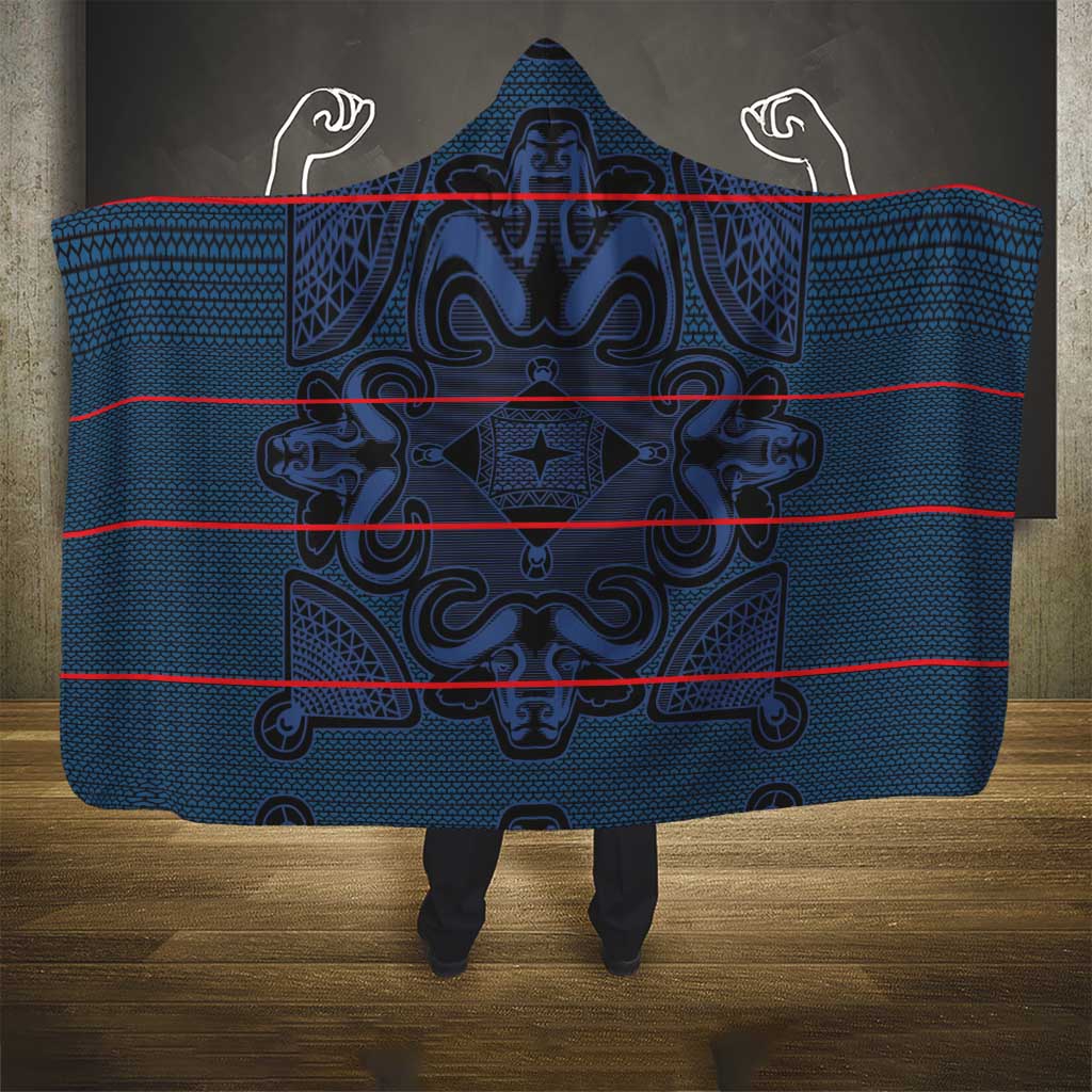 Lesotho Seanamarena - Motlatsi Hooded Blanket Basotho Traditional Blanket Style - Blue - Wonder Print Shop
