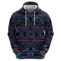Lesotho Seanamarena - Motlatsi Hoodie Basotho Traditional Blanket Style - Blue - Wonder Print Shop