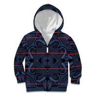 Lesotho Seanamarena - Motlatsi Kid Hoodie Basotho Traditional Blanket Style - Blue - Wonder Print Shop