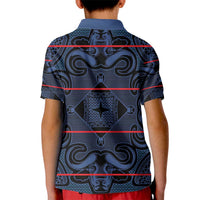 Lesotho Seanamarena - Motlatsi Kid Polo Shirt Basotho Traditional Blanket Style - Blue - Wonder Print Shop