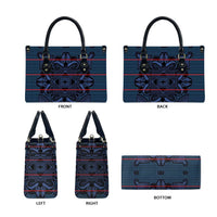 Lesotho Seanamarena - Motlatsi Leather Bag Basotho Traditional Blanket Style - Blue - Wonder Print Shop