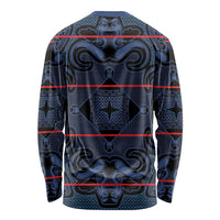 Lesotho Seanamarena - Motlatsi Long Sleeve Shirt Basotho Traditional Blanket Style - Blue - Wonder Print Shop