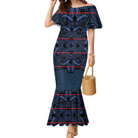 Lesotho Seanamarena - Motlatsi Mermaid Dress Basotho Traditional Blanket Style - Blue - Wonder Print Shop