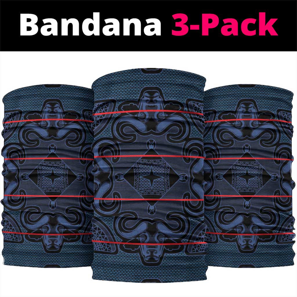 Lesotho Seanamarena - Motlatsi Neck Gaiter Basotho Traditional Blanket Style - Blue - Wonder Print Shop