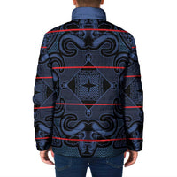 Lesotho Seanamarena - Motlatsi Padded Jacket Basotho Traditional Blanket Style - Blue - Wonder Print Shop