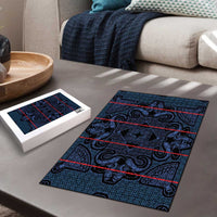Lesotho Seanamarena - Motlatsi Puzzle Basotho Traditional Blanket Style - Blue - Wonder Print Shop