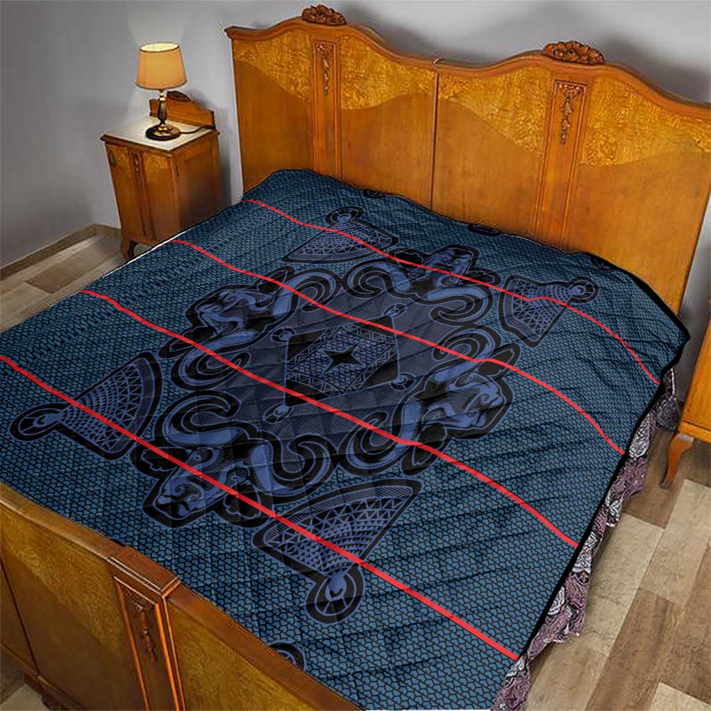 Lesotho Seanamarena - Motlatsi Quilt Basotho Traditional Blanket Style - Blue - Wonder Print Shop