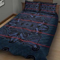 Lesotho Seanamarena - Motlatsi Quilt Bed Set Basotho Traditional Blanket Style - Blue - Wonder Print Shop