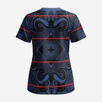 Lesotho Seanamarena - Motlatsi Scrub Top Basotho Traditional Blanket Style - Blue - Wonder Print Shop