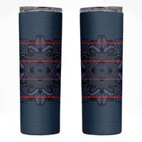 Lesotho Seanamarena - Motlatsi Skinny Tumbler Basotho Traditional Blanket Style - Blue - Wonder Print Shop