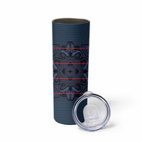 Lesotho Seanamarena - Motlatsi Skinny Tumbler Basotho Traditional Blanket Style - Blue - Wonder Print Shop