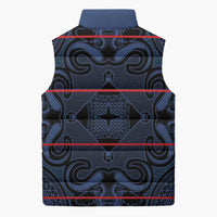 Lesotho Seanamarena - Motlatsi Sleeveless Puffer Jacket Basotho Traditional Blanket Style - Blue - Wonder Print Shop