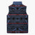 Lesotho Seanamarena - Motlatsi Sleeveless Puffer Jacket Basotho Traditional Blanket Style - Blue - Wonder Print Shop