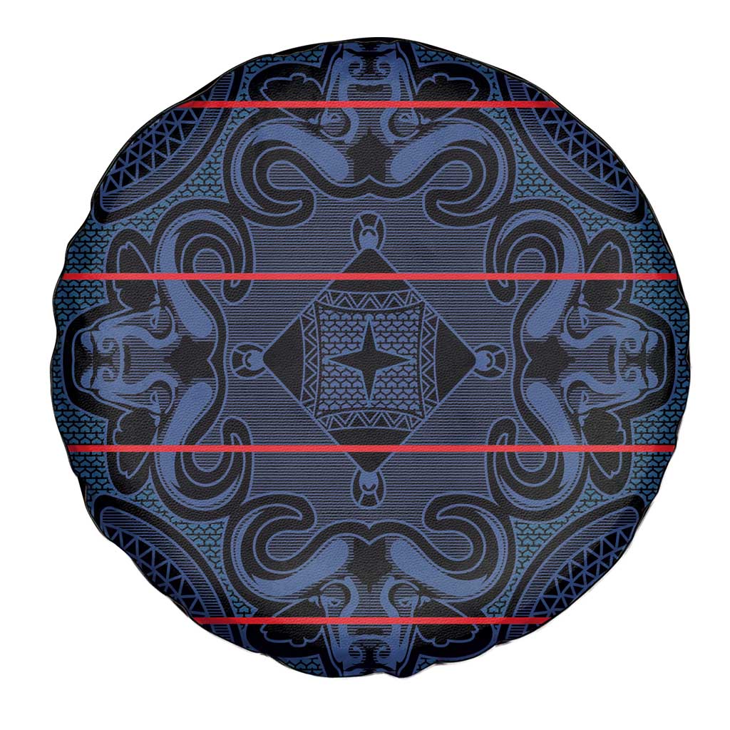 Lesotho Seanamarena - Motlatsi Spare Tire Cover Basotho Traditional Blanket Style - Blue - Wonder Print Shop