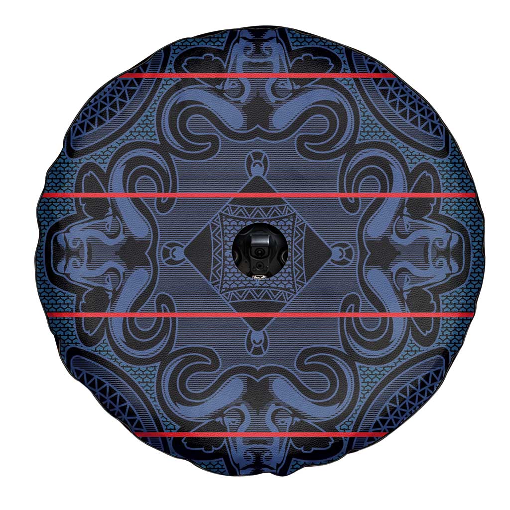 Lesotho Seanamarena - Motlatsi Spare Tire Cover Basotho Traditional Blanket Style - Blue - Wonder Print Shop