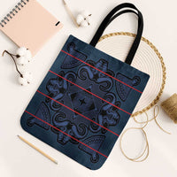 Lesotho Seanamarena - Motlatsi Tote Bag Basotho Traditional Blanket Style - Blue - Wonder Print Shop