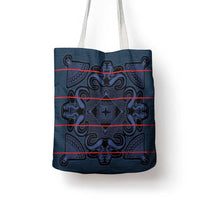 Lesotho Seanamarena - Motlatsi Tote Bag Basotho Traditional Blanket Style - Blue - Wonder Print Shop