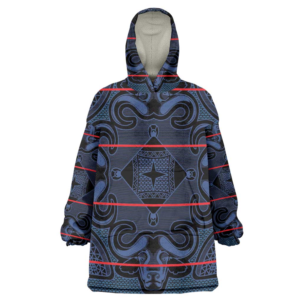 Lesotho Seanamarena - Motlatsi Wearable Blanket Hoodie Basotho Traditional Blanket Style - Blue - Wonder Print Shop