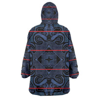 Lesotho Seanamarena - Motlatsi Wearable Blanket Hoodie Basotho Traditional Blanket Style - Blue - Wonder Print Shop