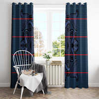 Lesotho Seanamarena - Motlatsi Window Curtain Basotho Traditional Blanket Style - Blue - Wonder Print Shop