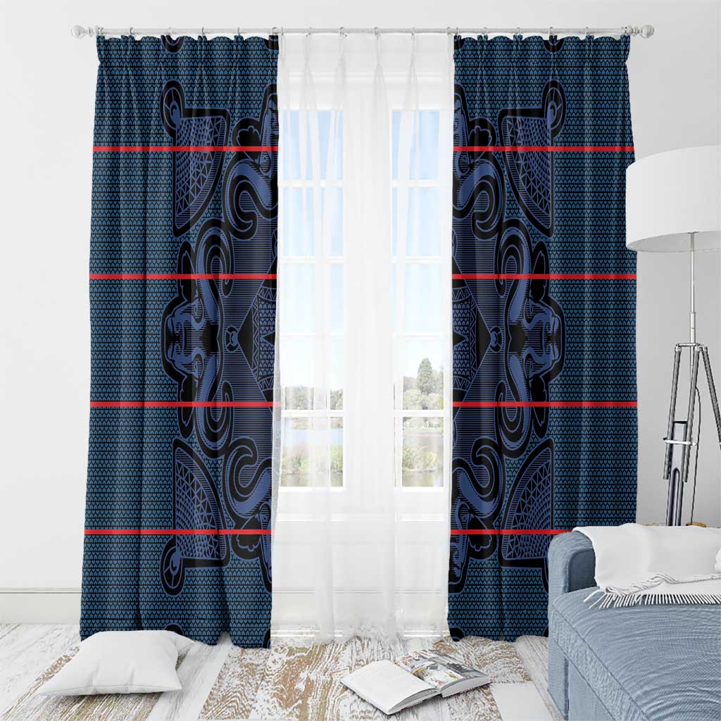 Lesotho Seanamarena - Motlatsi Window Curtain Basotho Traditional Blanket Style - Blue - Wonder Print Shop