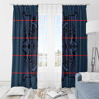 Lesotho Seanamarena - Motlatsi Window Curtain Basotho Traditional Blanket Style - Blue - Wonder Print Shop