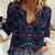 Lesotho Seanamarena - Motlatsi Women Casual Shirt Basotho Traditional Blanket Style - Blue - Wonder Print Shop
