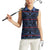 Lesotho Seanamarena - Motlatsi Women Sleeveless Polo Shirt Basotho Traditional Blanket Style - Blue - Wonder Print Shop
