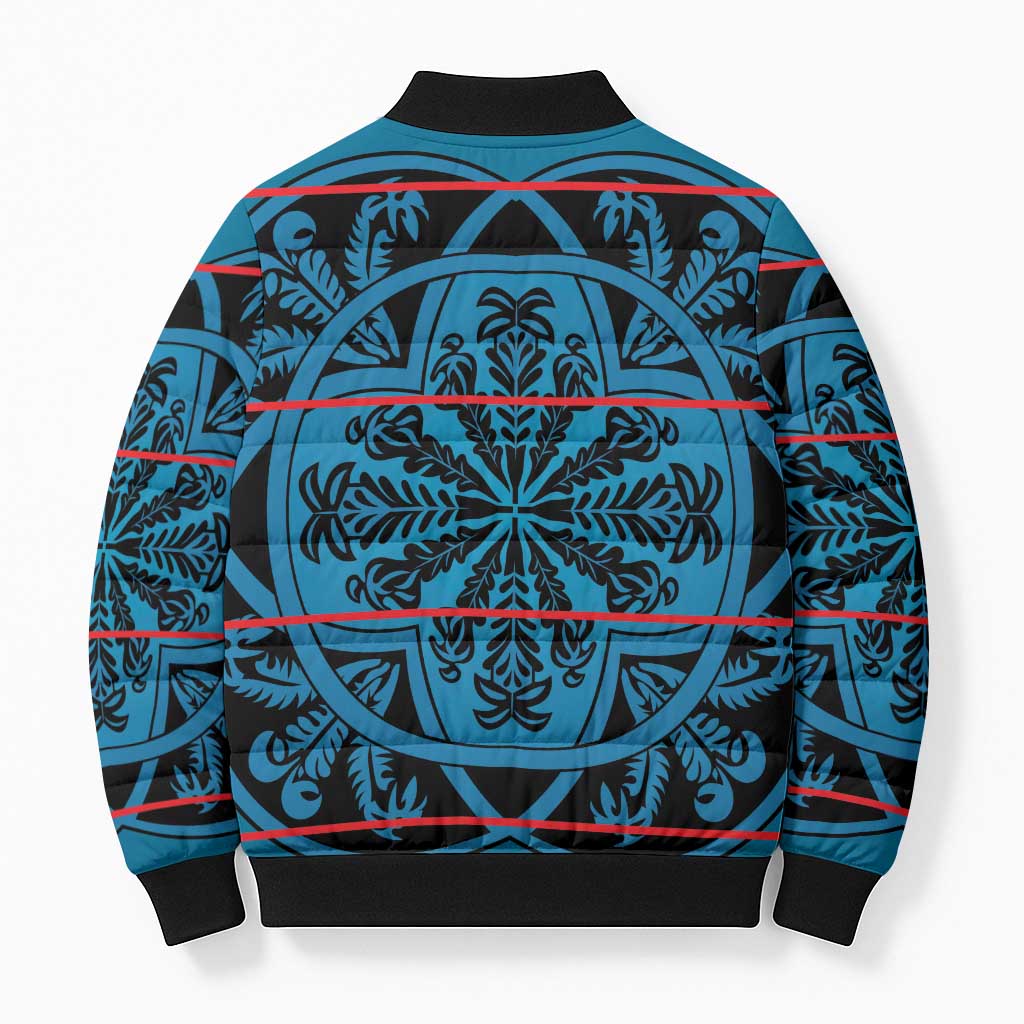 Lesotho Seanamarena - Kharetsa Bomber Puffer Jacket Basotho Traditional Blanket Style - Wonder Print Shop