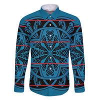 Lesotho Seanamarena - Kharetsa Family Matching Off The Shoulder Long Sleeve Dress and Hawaiian Shirt Basotho Traditional Blanket Style - Wonder Print Shop