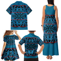 Lesotho Seanamarena - Kharetsa Family Matching Tank Maxi Dress and Hawaiian Shirt Basotho Traditional Blanket Style - Wonder Print Shop