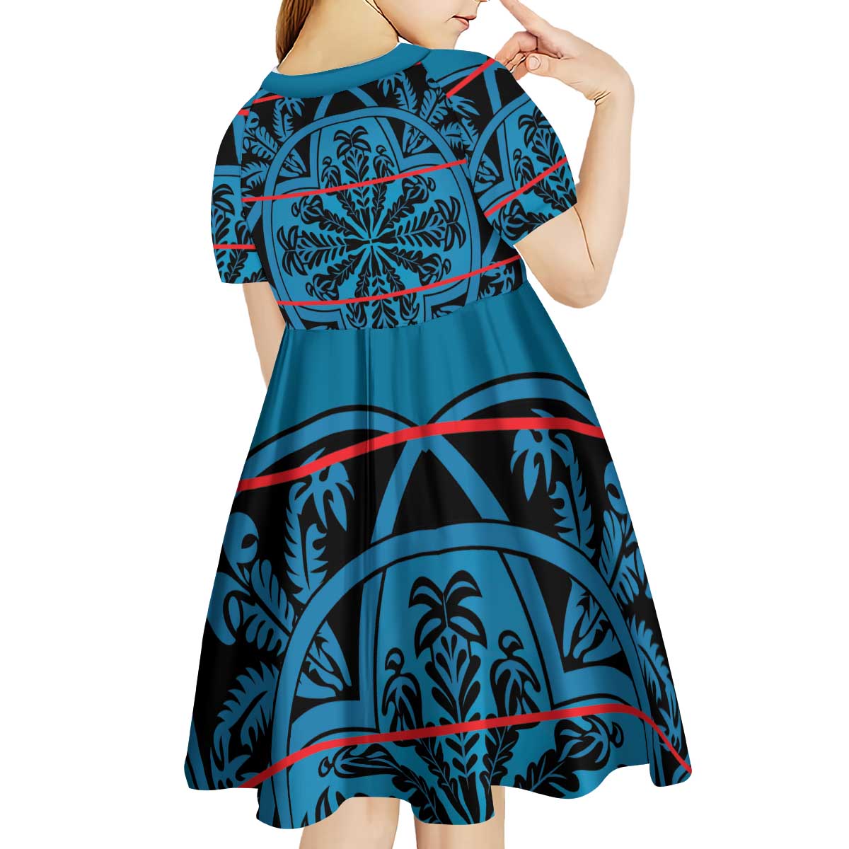 Lesotho Seanamarena - Kharetsa Kid Short Sleeve Dress Basotho Traditional Blanket Style - Wonder Print Shop