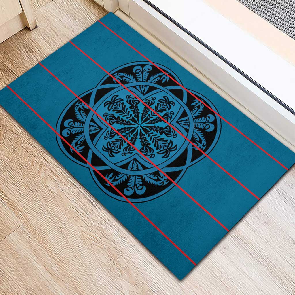 Lesotho Seanamarena - Kharetsa Rubber Doormat Basotho Traditional Blanket Style - Wonder Print Shop