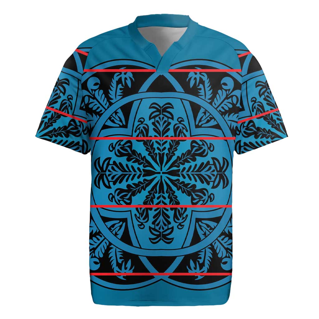 Lesotho Seanamarena - Kharetsa Rugby Jersey Basotho Traditional Blanket Style - Wonder Print Shop