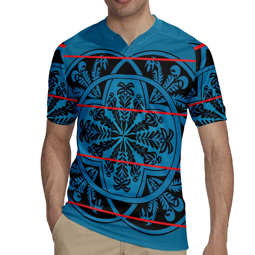 Lesotho Seanamarena - Kharetsa Rugby Jersey Basotho Traditional Blanket Style - Wonder Print Shop