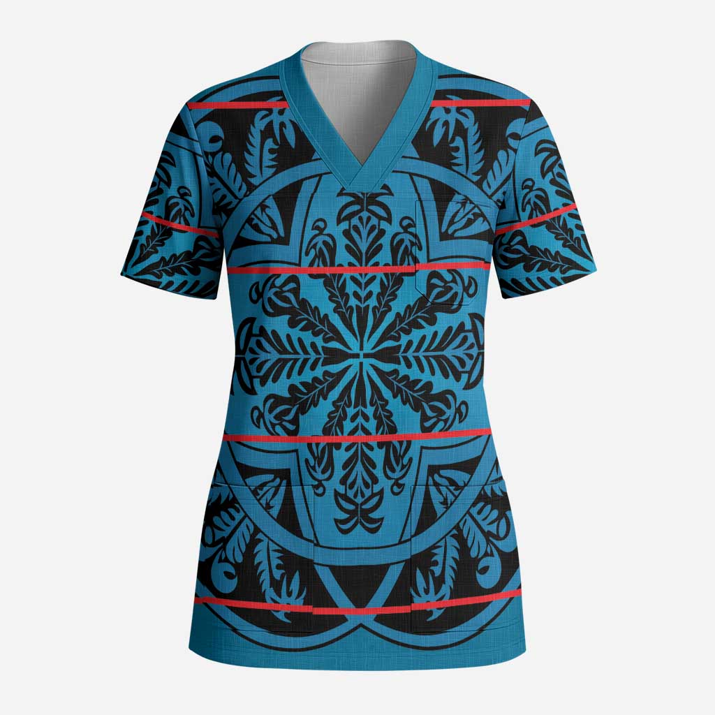 Lesotho Seanamarena - Kharetsa Scrub Top Basotho Traditional Blanket Style - Wonder Print Shop
