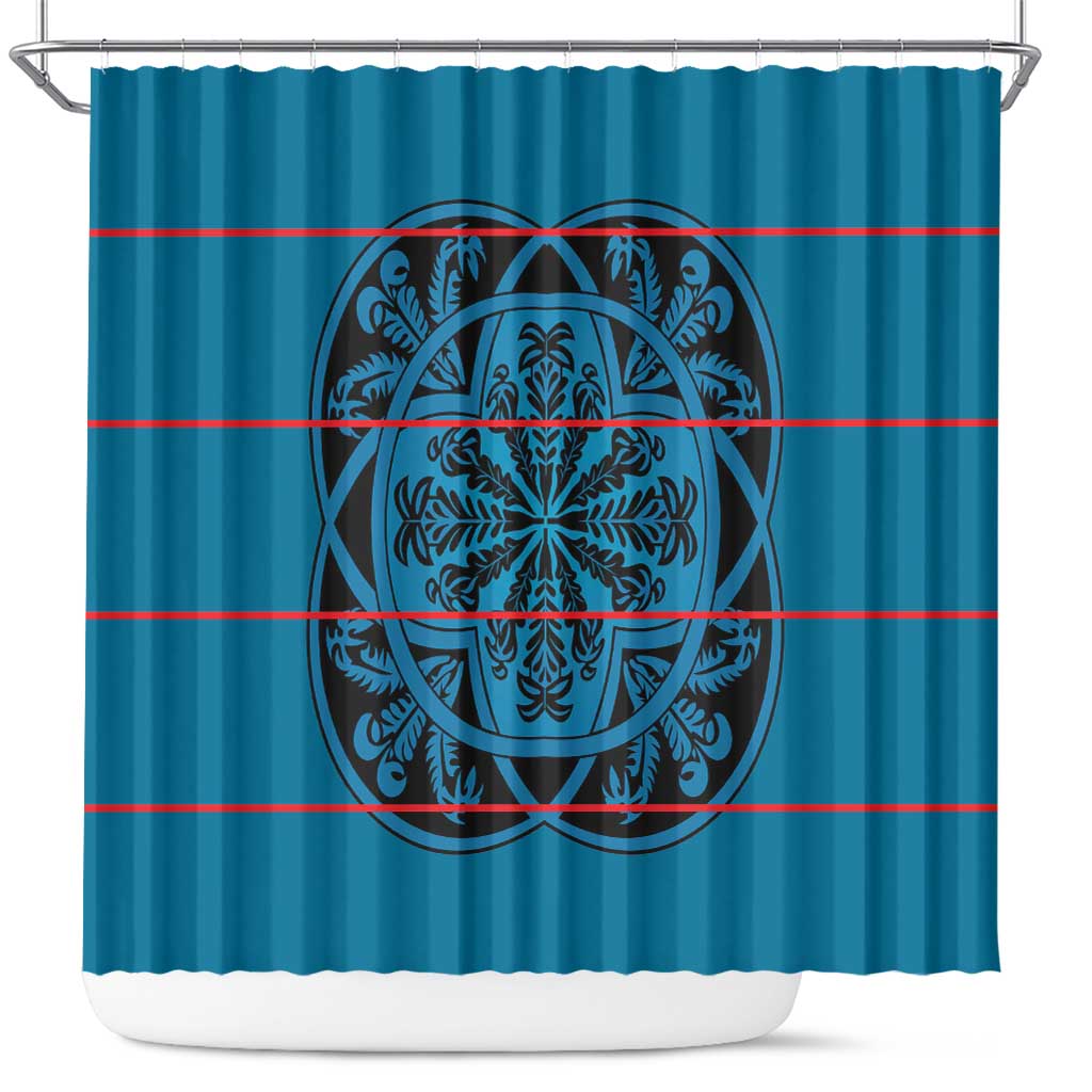 Lesotho Seanamarena - Kharetsa Shower Curtain Basotho Traditional Blanket Style - Wonder Print Shop