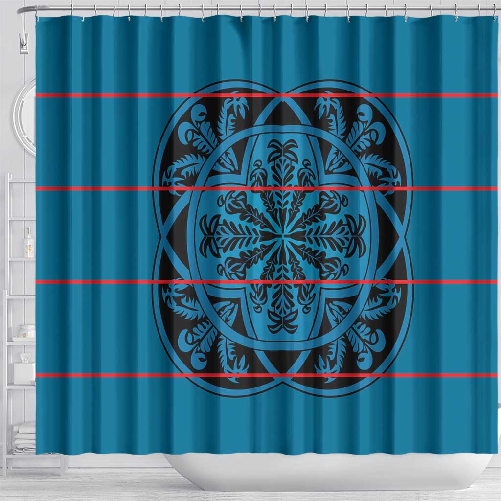 Lesotho Seanamarena - Kharetsa Shower Curtain Basotho Traditional Blanket Style - Wonder Print Shop