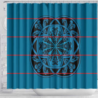 Lesotho Seanamarena - Kharetsa Shower Curtain Basotho Traditional Blanket Style - Wonder Print Shop