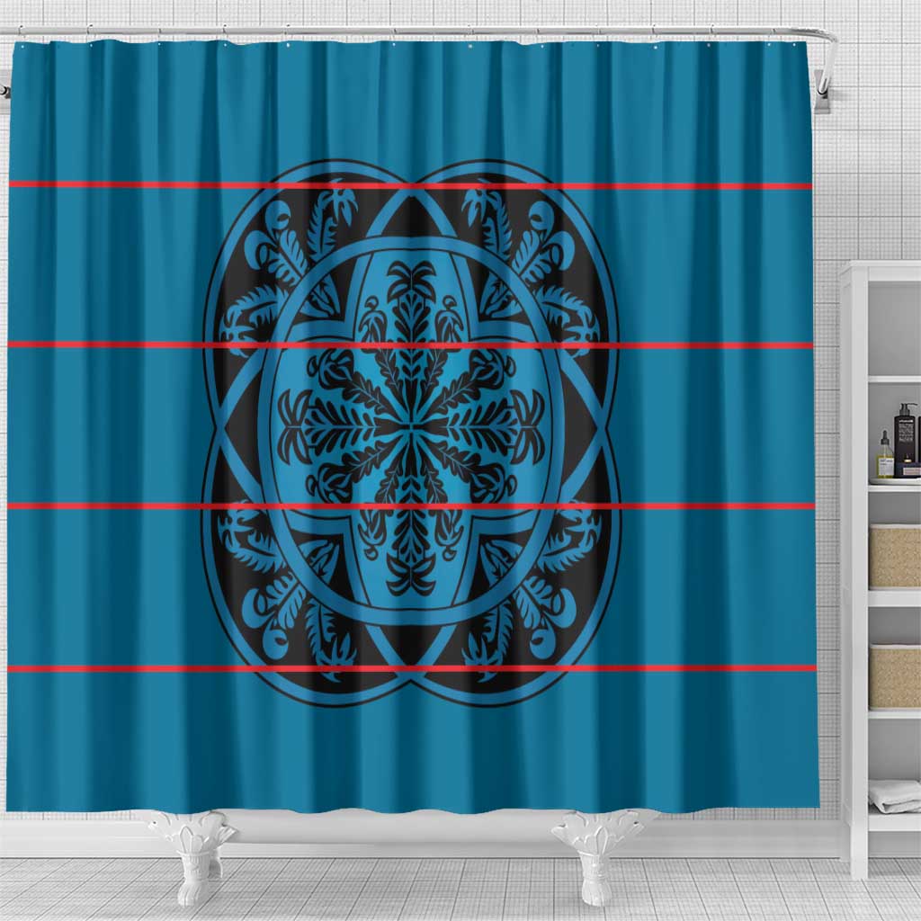 Lesotho Seanamarena - Kharetsa Shower Curtain Basotho Traditional Blanket Style - Wonder Print Shop