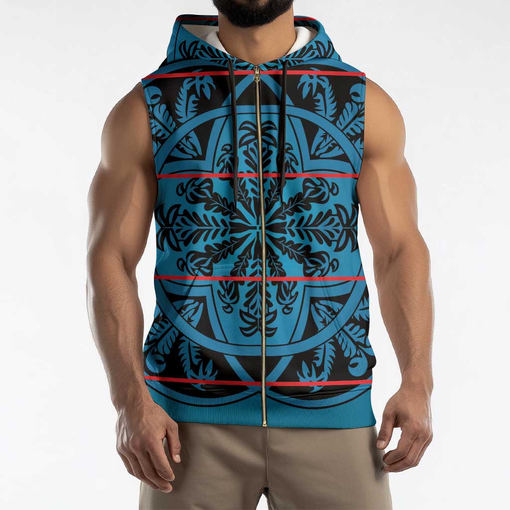 Lesotho Seanamarena - Kharetsa Sleeveless Zip Hoodie Basotho Traditional Blanket Style - Wonder Print Shop