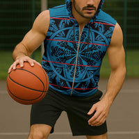 Lesotho Seanamarena - Kharetsa Sleeveless Zip Hoodie Basotho Traditional Blanket Style - Wonder Print Shop