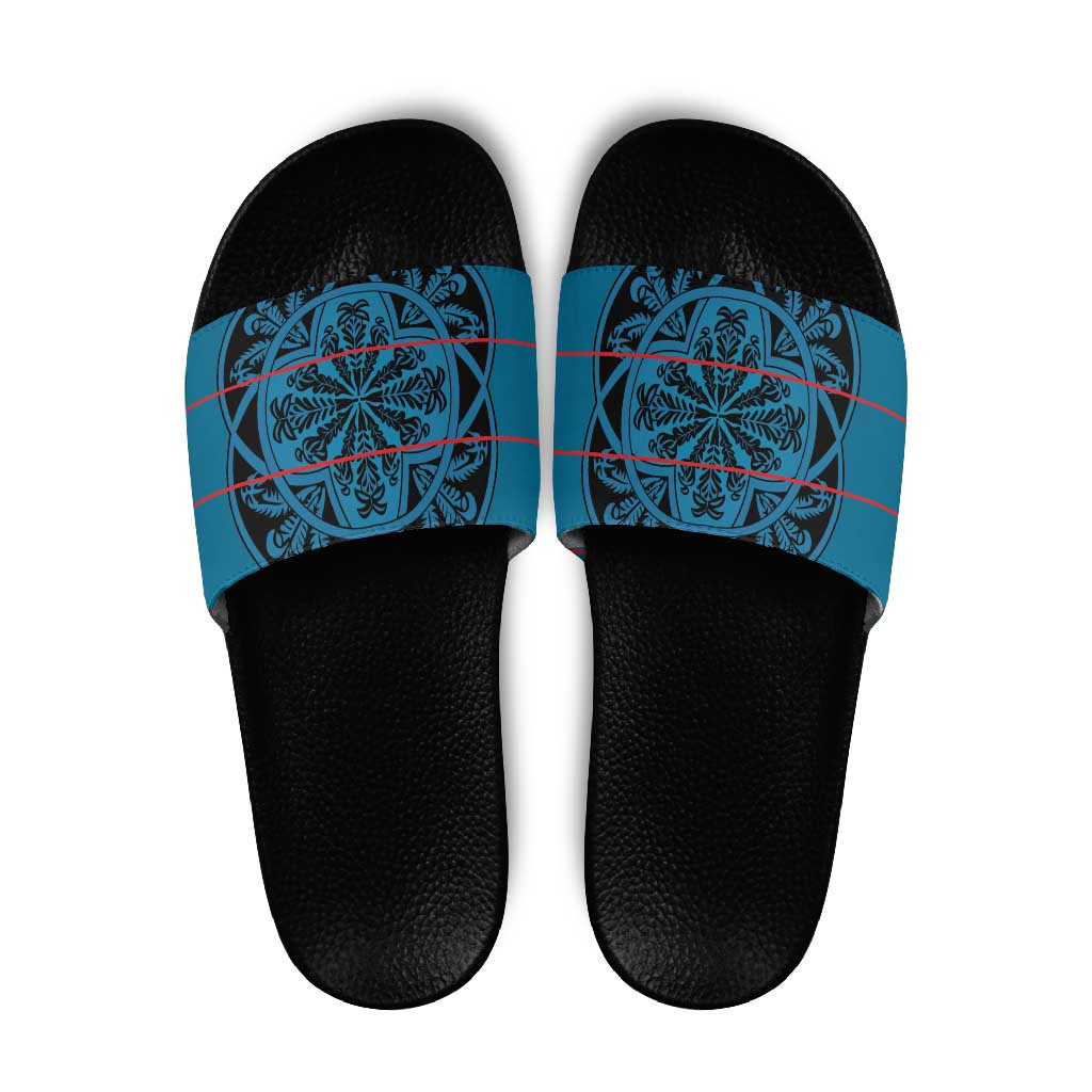 Lesotho Seanamarena - Kharetsa Slide Sandals Basotho Traditional Blanket Style - Wonder Print Shop