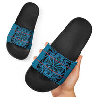 Lesotho Seanamarena - Kharetsa Slide Sandals Basotho Traditional Blanket Style - Wonder Print Shop