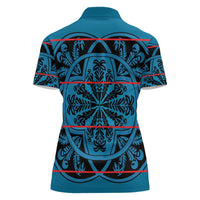 Lesotho Seanamarena - Kharetsa Women Polo Shirt Basotho Traditional Blanket Style - Wonder Print Shop
