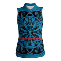 Lesotho Seanamarena - Kharetsa Women Sleeveless Polo Shirt Basotho Traditional Blanket Style - Wonder Print Shop