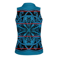 Lesotho Seanamarena - Kharetsa Women Sleeveless Polo Shirt Basotho Traditional Blanket Style - Wonder Print Shop
